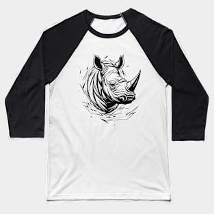 Rhinoceros Animal Freedom World Wildlife Wonder Vector Graphic Baseball T-Shirt